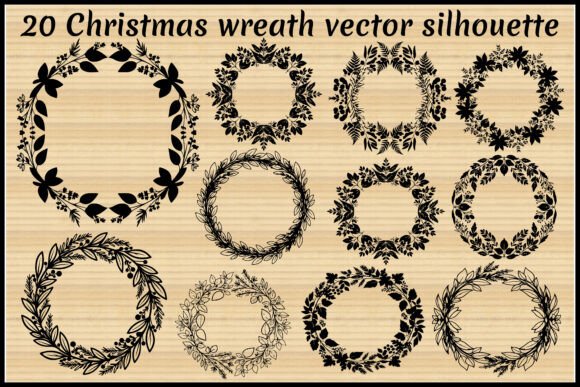 20 Christmas Wreath Silhouette Bundle Review