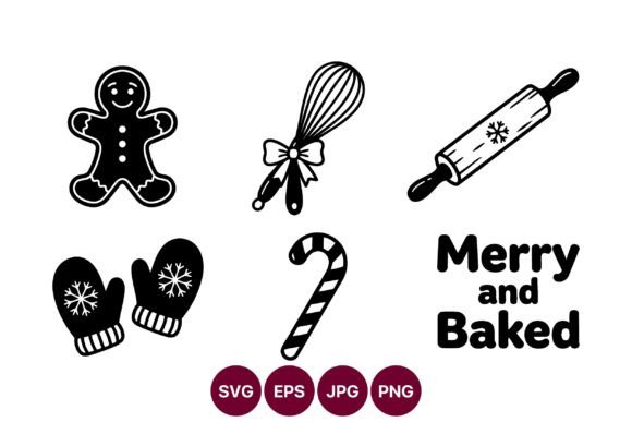 Christmas Baking Vector Icons & Illustrations