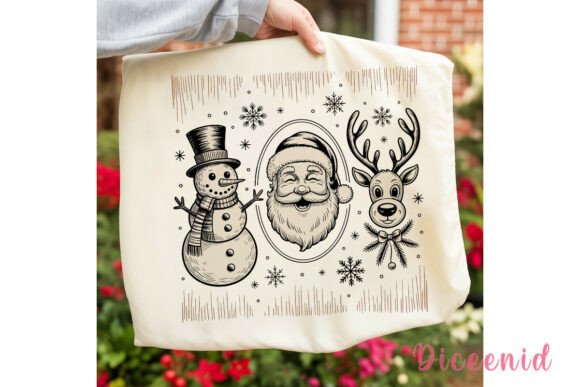 Christmas Engraved Characters PNG & Illustrations