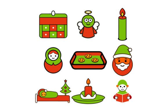 Christmas Line Art Icon Set: Holiday Illustrations