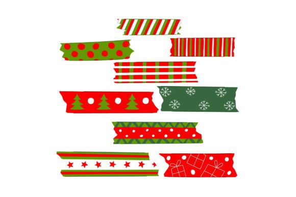 Christmas Washi Tape Strips: Festive Illustrations