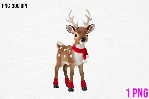 Cute Baby Deer Christmas Clipart for Illustrations