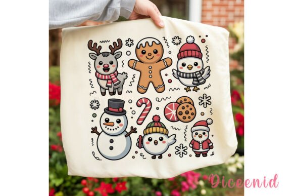 Cute Christmas Characters PNG Clipart & Illustrations