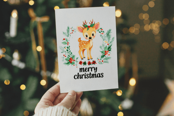 Cute Christmas Deer PNG: Festive Illustrations