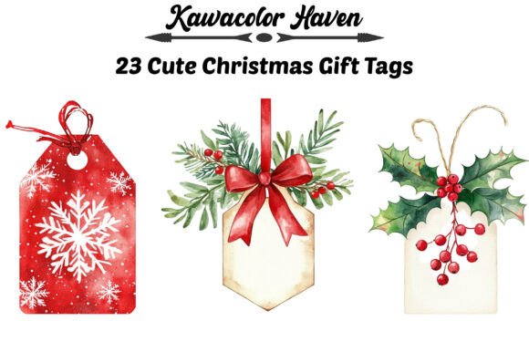 Cute Christmas Gift Tags: Festive Illustrations for Sellers