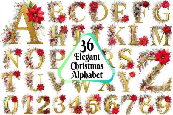 Elegant Christmas Gold Alphabet Watercol Review
