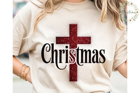 Glitter Christmas Cross PNG Clipart & Illustrations