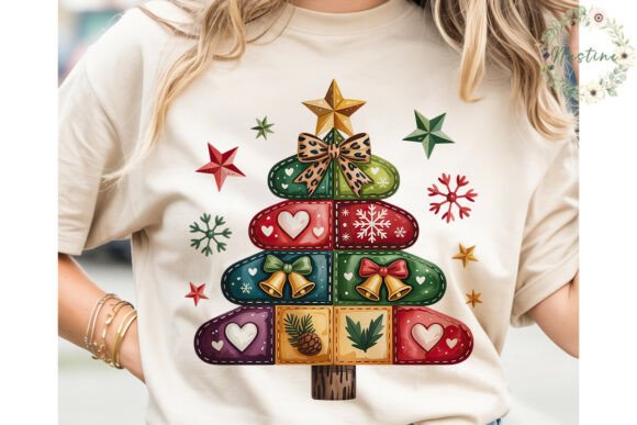 Patchwork Christmas Tree PNG Clipart Review