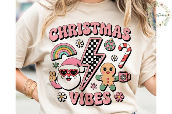 Retro Christmas Vibes Sublimation Design & Illustrations