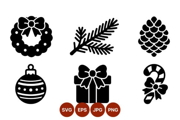 Review: Christmas Black and White Icon Set Illustrations