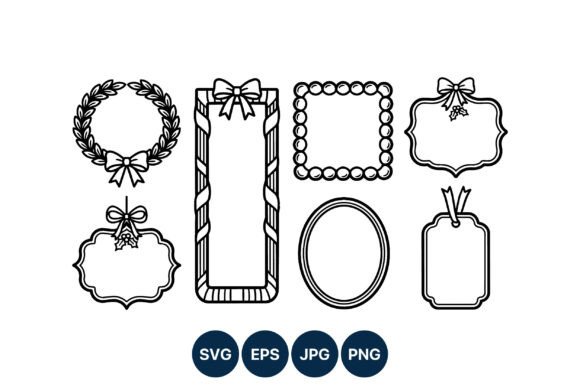 Review: Christmas Wreath and Gift Tag Frames Illustrations