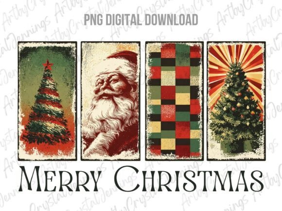 Vintage Santa Retro PNG for Illustrations