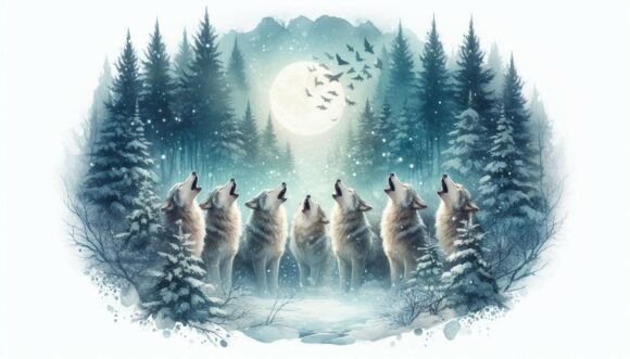 Wolf Christmas Choir: Festive Illustrations
